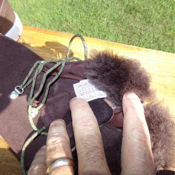 UGG KIDS 1018455K BROWN SUEDE LACE UP OBIE WATERPROOF SHOES BIG KIDS SIZE 6 - Picture 7 of 10